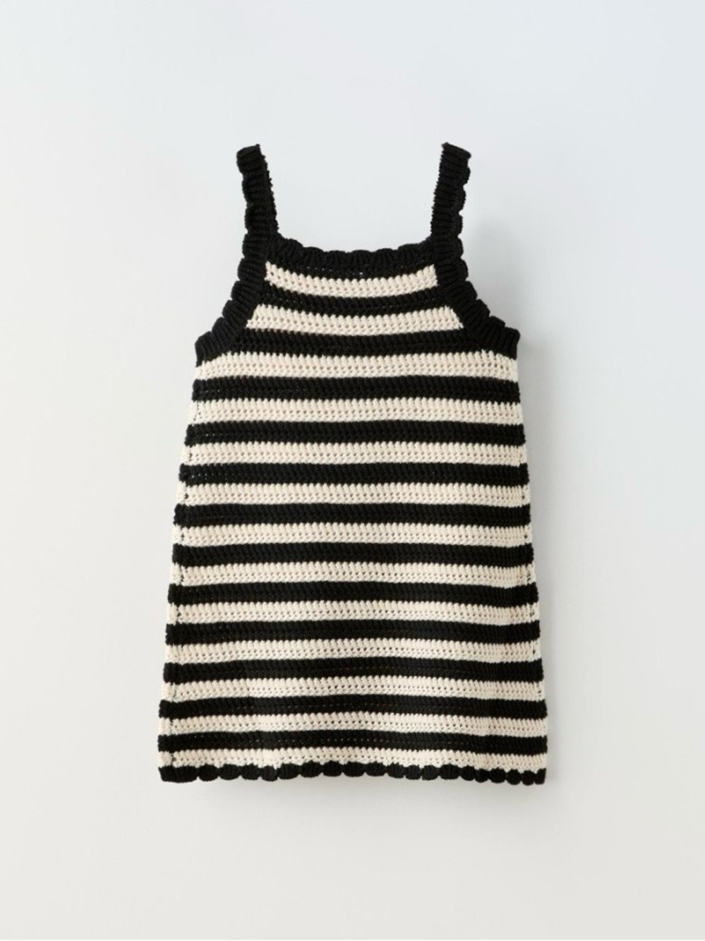 ZARA Girls Striped Knit Crochet Sleeveless Dress